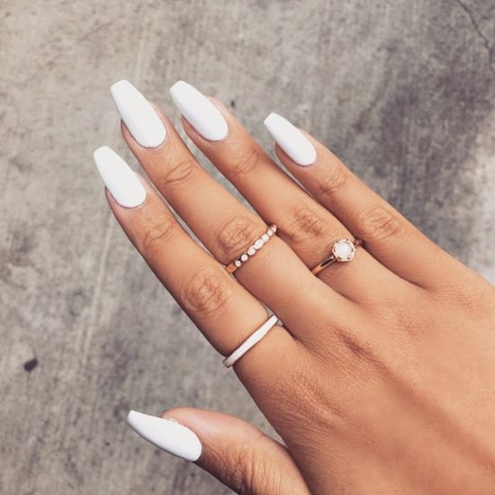 Long White Nails